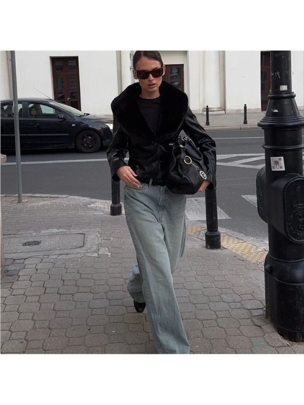 Gucci Leather Sukey logo monogram black bag Y2K Vintage - Picture 8 of 11